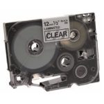 Ruban TZ laminé 12mm Noir/Transparent - TZE131