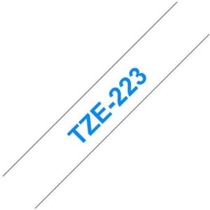 Ruban TZ laminé 9mm Bleu/Blanc - TZE223