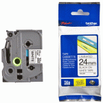 Ruban TZ laminé 24mm noir / blanc - TZE251