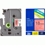 Ruban TZ laminé 18mm noir / rouge - TZE441