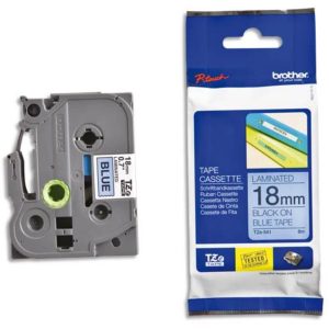 Ruban TZe541 Noir/ Bleu, Laminé, 8M - TZE541