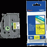 Ruban TZ laminé 18mm noir / jaune - TZE641