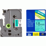 Ruban TZ laminé 18mm Noir/Vert - TZE741