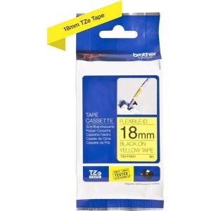 Ruban TZ laminé flexible 18mm Noir/Jaune - TZEFX641