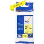 Ruban TZ laminé flexible 24mm Noir/Jaune - TZEFX651