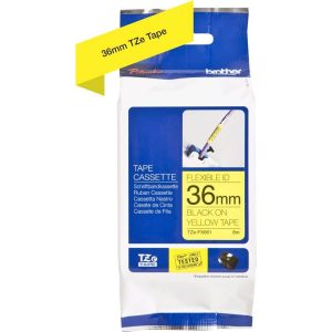 Ruban TZ laminé flexible 36mm Noir/Jaune - TZEFX661