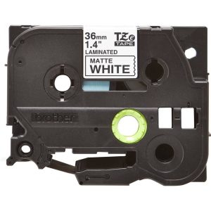Ruban TZeM365 36mm Noir /  Blanc Laminé Métallique - TZE-M261