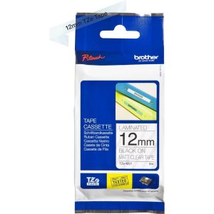 Ruban TZEM laminé 12mm Noir/Mat Transparent - TZEM31