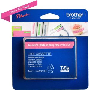 Ruban TZEM laminé 12mm Blanc/Rose