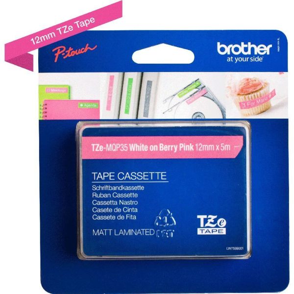 Ruban TZEM laminé 12mm Blanc/Rose