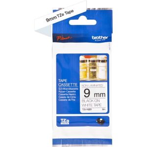 Ruban TZEN non-laminé 9mm Noir/Blanc - TZEN221