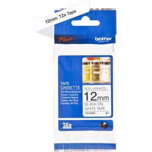 Ruban TZEN non-laminé 12mm Noir/Blanc - TZEN231