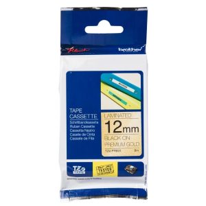 Ruban TZEPR laminé 12mm Noir/Or Premium - TZEPR831