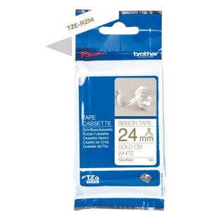 Ruban TZER254 24mm or / blanc tissu non adhésif - TZER254