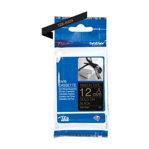 Ruban TZER334 12mm or / noir tissu non adhésif - TZER334
