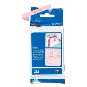 Ruban TZERE tissus Or sur Rose 12mm (4m) - TZERE34