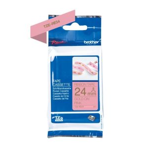 Ruban TZERE54 24mm or / rose tissu non adhésif - TZERE54