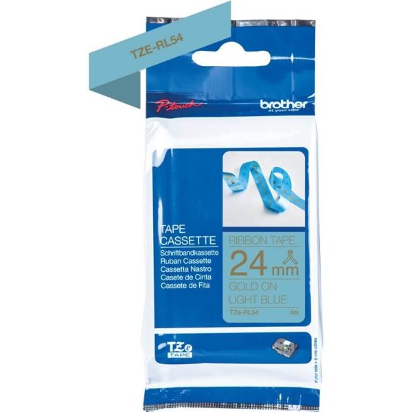 Ruban TZERL54 24mm or / bleu  tissu non adhésif - TZERL54