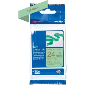Ruban TZERM54 24mm or / vert  tissu non adhésif - TZERM54