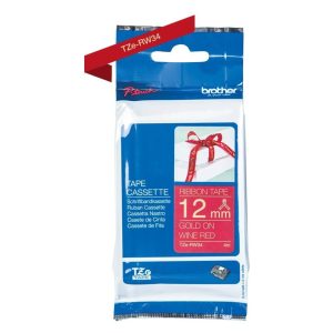 Ruban TZER tissus Or sur Bordeaux 12mm (4m) - TZERW34