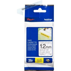 Ruban TZES Adhésif puissant 12mm Noir/Transparent - TZES131
