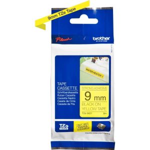 Ruban TZES Adhésif puissant 9mm Noir/Jaune - TZES621