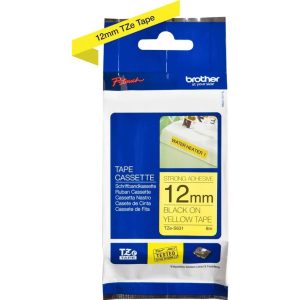 Ruban TZES Adhésif puissant 12mm Noir/Jaune - TZES631