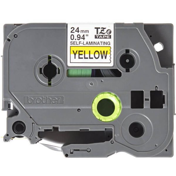Ruban TZe-SL651 24mm Noir /  Jaune Auto-Laminé - TZESL651