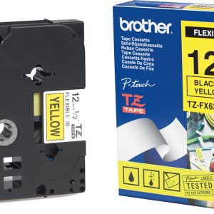 Ruban TZ flexible 12mm noir / jaune - TZEFX631