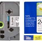 Ruban TZ adhésif 24mm noir / blanc - TZES251