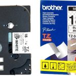 Ruban TZ Sécurité 18mm noir / blanc - TZESE4