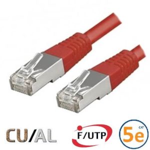 Cordon RJ45 Cat 5e F/UTP Classic  0.5m rouge - EOC5SA0050R