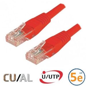 Cordon RJ45 Cat 5e U/UTP Classic  0.3m rouge - EOC5UA0030R