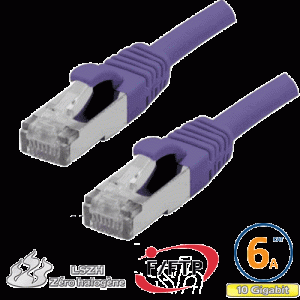 Cordon RJ45 Cat 6a F/FTP Primacy LSZH 0.3m violet - EOC6ADZ0030F