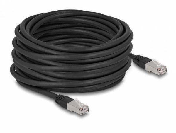 Cordon RJ45 Cat 6a outdoor LSZH S/FTP 15m noir - 80131