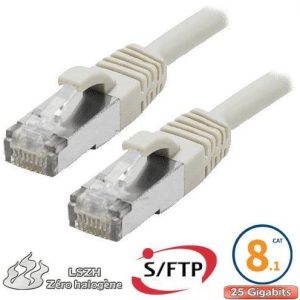 Cordon RJ45 Cat 8.1 S/FTP Primacy LSZH 0.5m beige - EOC8SFZG0050