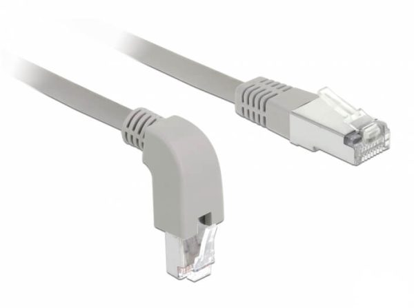 Cordon RJ45 Cat 6a S/FTP coudé B/ droit 1m beige - 85874