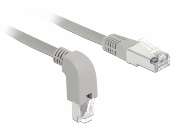 Cordon RJ45 Cat 6a S/FTP coudé B/ droit 2m beige - 85875