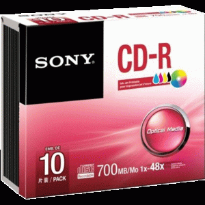 Pack de 10 CD-R 48X 700Mb boitier slim - 10CDQ80PS
