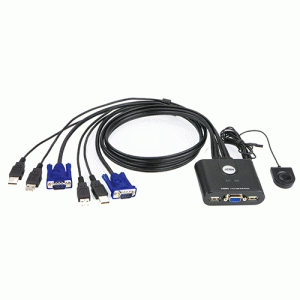 Mini switch KVM 2 ports VGA USB câbles int. Téléc. - CS22U-AT