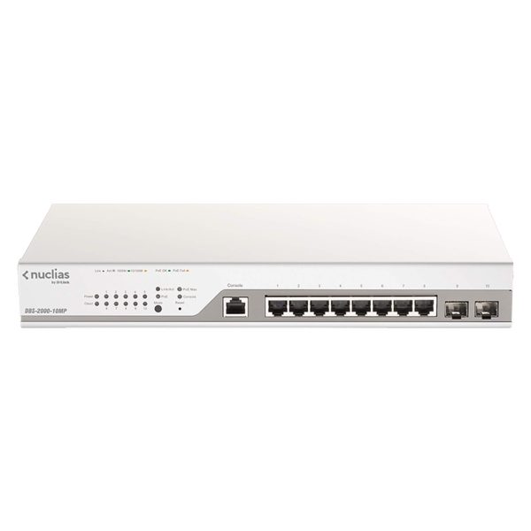 Nuclias Switch 8 Ports Giga PoE at 130W + 2 SFP - DBS-2000-10MP