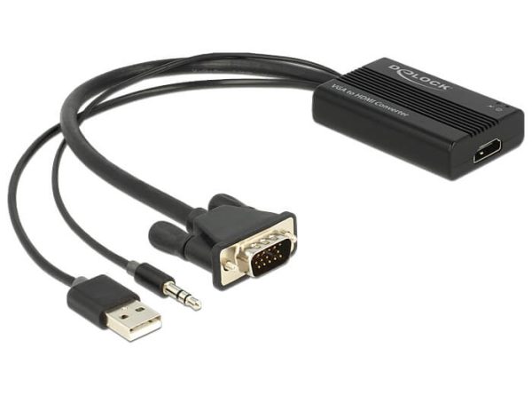 Adaptateur VGA M + audio vers HDMI (alim usb) - 62597
