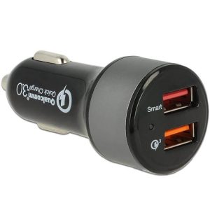 Chargeur USB allume cigare 2 ports dont un QC 3.0 - 62739