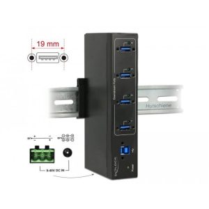 Hub USB 3.0 industriel 4 ports montage rail Din - 63309