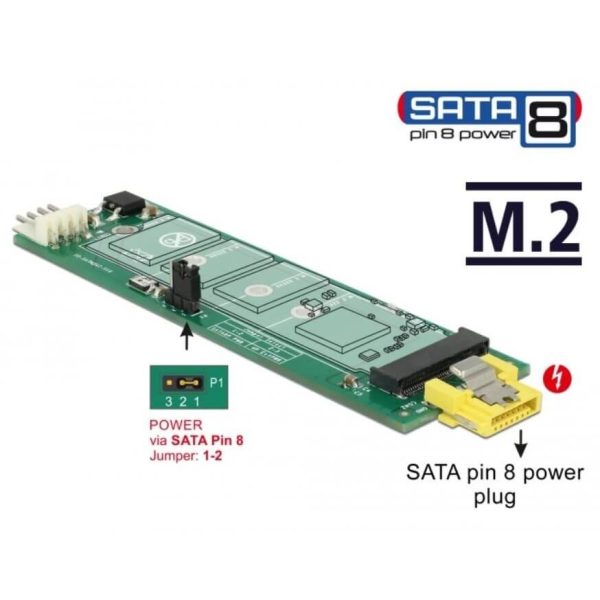 Convertisseur SATA pin 8 > M.2 Key B - 63917