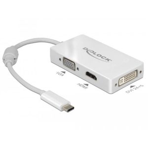 Adapteur USB Type C > VGA / HDMI / DVI blanc - 63924
