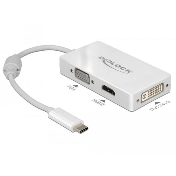 Adapteur USB Type C > VGA / HDMI / DVI blanc - 63924