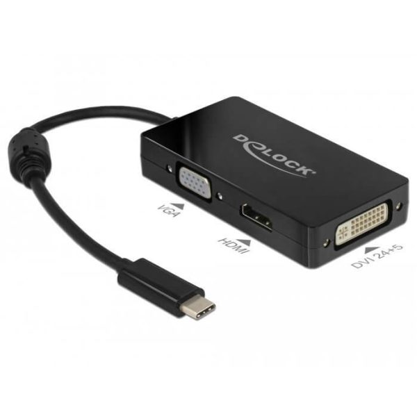 Adapteur USB Type C > VGA / HDMI / DVI noir - 63925