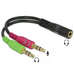 Adaptateur audio 3,5mm 2 jack M 3pt 1 jack F 4 pt - 65459