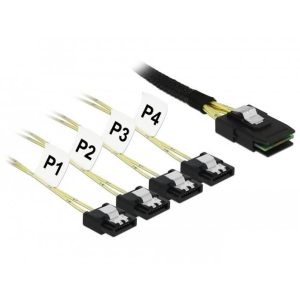 Câble Mini SAS SFF-8087 > 4SATA 7pts 0,5 m bro+met - 85800